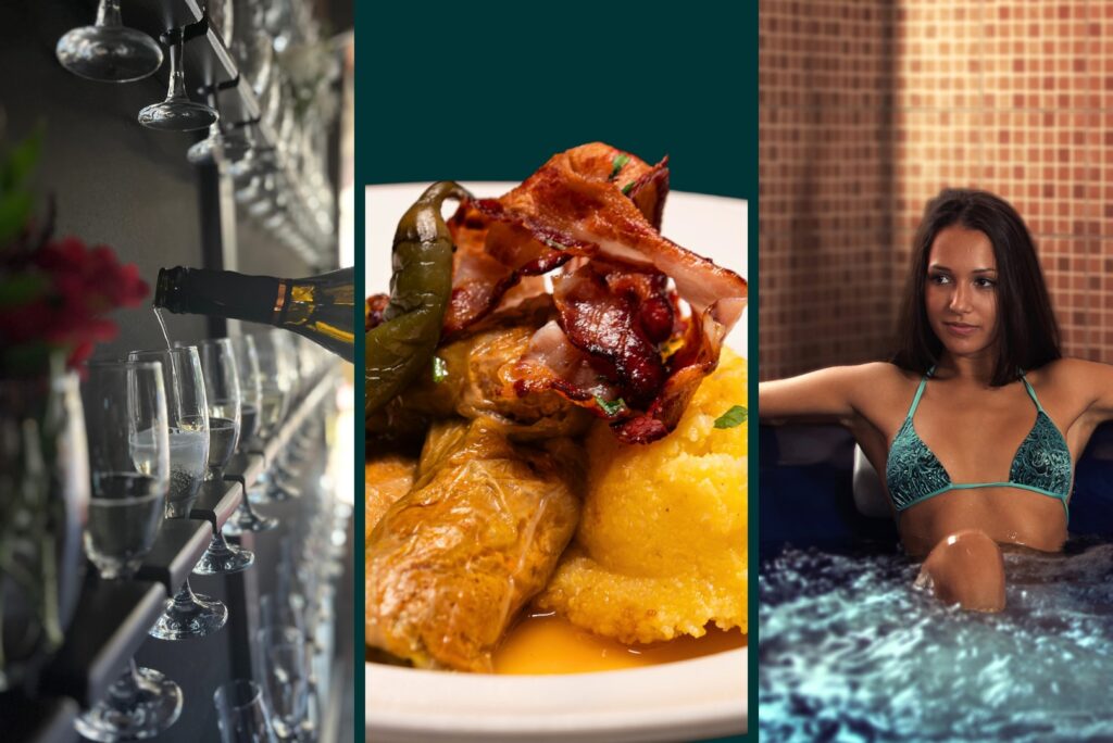 Wein, traditionelles rumänisches Essen, Entspannung im Spa